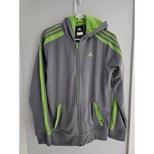Big Kids Adidas Lime Green & Gray Full Zip Hoodie Size XL (18)
